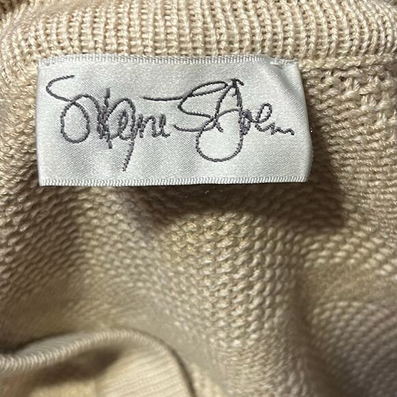 VTG St. John Santana Knit Cardigan Sweater M Cream Gold Buttons Old Money USA - Picture 7 of 9